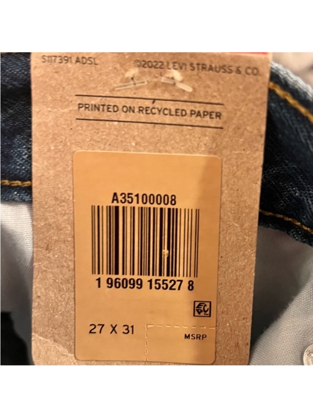 🆕- Levi's Medium Indigo '94 Baggy Jeans. Size: 27 - Picture 7 of 12